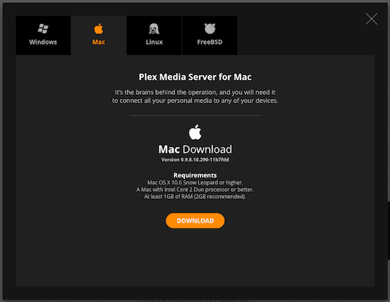 Plex Mac -palvelin