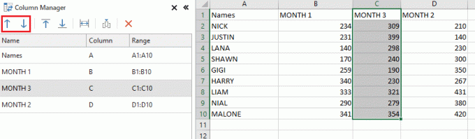 Seleccione la columna en su hoja de Excel que desea mover | intercambiar columnas o filas en Excel