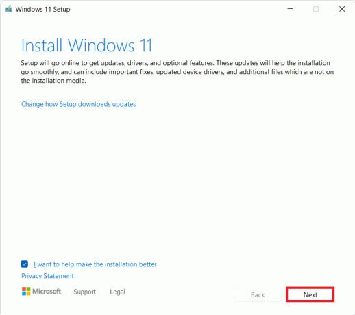 Windows 11-Setup-Fenster. So beheben Sie den Fehler bei der fehlgeschlagenen Installation von Updates 0x800f0988 in Windows 11