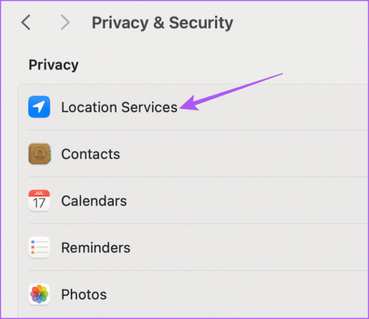 confidentialité des services de localisation mac