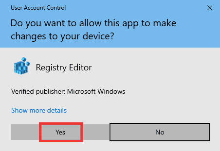 Klicken Sie auf Ja, um die Erlaubnis zu erteilen. Beheben Sie das Problem mit dem fehlenden Windows 10-Netzwerkprofil