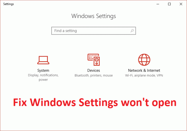 תקן את הגדרות Windows לא ייפתח