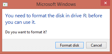 Επιδιόρθωση Πρέπει να διαμορφώσετε το δίσκο στη μονάδα δίσκου για να μπορέσετε να τον χρησιμοποιήσετε