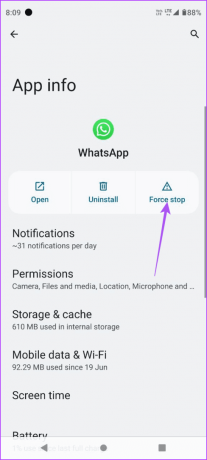 ძალით შეაჩერე whatsapp android 2