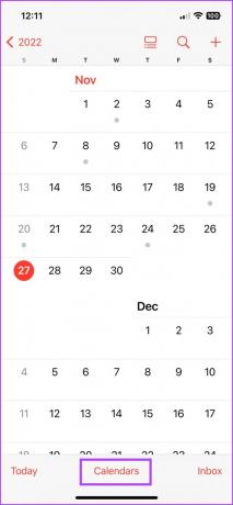 Wechseln Sie in der Kalender-App zur Registerkarte „Kalender“.