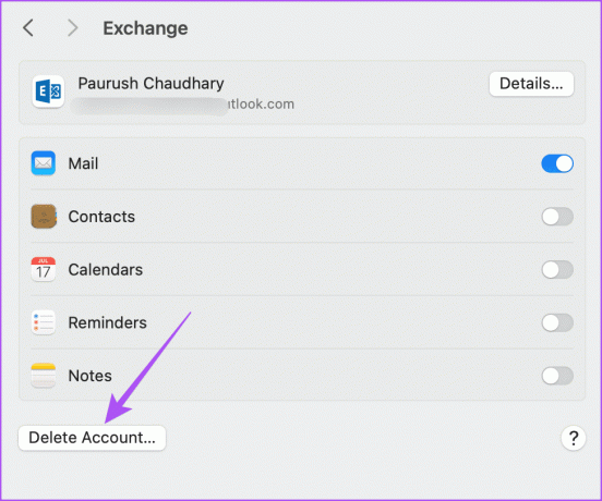 eliminare l'account Outlook dal Mac