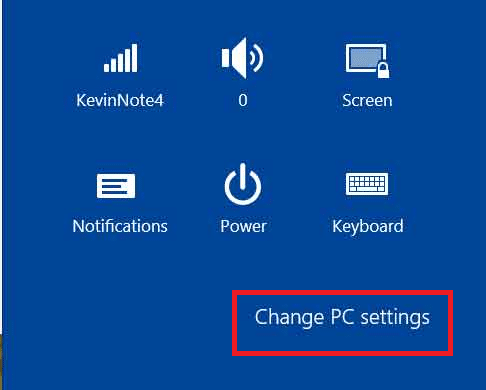 الآن ، انقر فوق تغيير إعدادات الكمبيوتر | كيفية إعادة ضبط إعدادات المصنع لجهاز Surface Pro 3