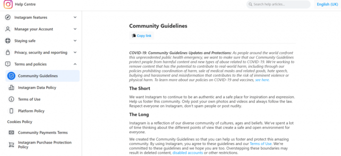 Pokyny pre komunitu na Instagrame