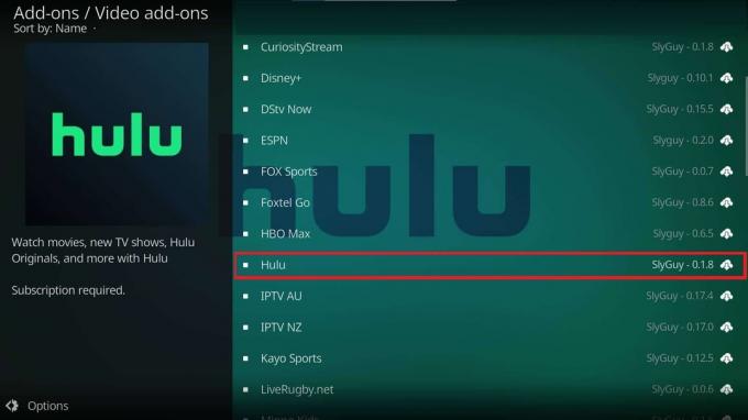 hulu-in-slyguy kodi papildinājums