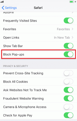 blokere pop ups Safari iphone. Sådan deaktiveres pop op-vinduer på Safari iPhone