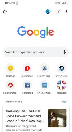 Abra Google Chrome en su móvil