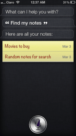 Siri Note-Suche