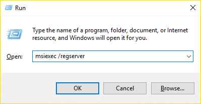قم بإعادة تسجيل خدمة Windows Installer