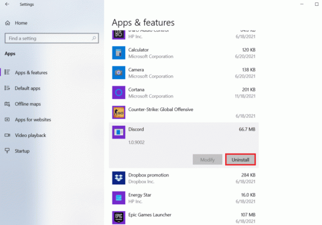 Изаберите Деинсталирај. 14 начина да поправите заостајање у Дисцорд стриму на Виндовс 10 и 11