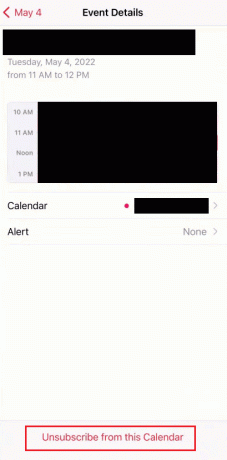 dodirnite Otkaži pretplatu na ovaj kalendar | Kako ukloniti viruse iPhone kalendara | zaustavi neželjenu poštu na mom kalendaru