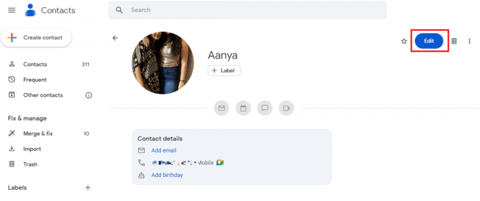 Välj Redigera bredvid deras profil | hur man visar Gmail-profilbild på andra användare