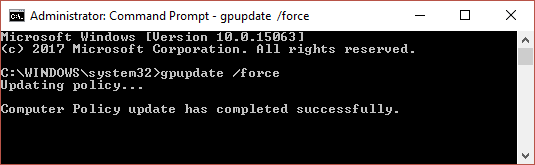 コンピュータポリシーを更新するためのgpupdateforce