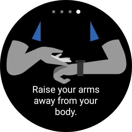 ține brațele departe de corp