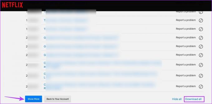 Noklikšķiniet uz Rādīt vairāk vai Lejupielādēt visu