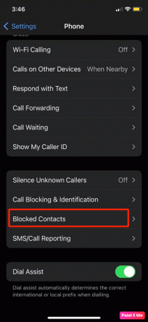 tryck på blockerade kontakter 
