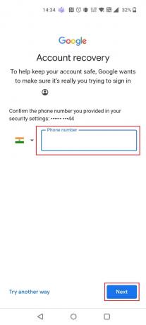 Skriv inn telefonnummeret ditt og trykk på Neste | Hva skjer hvis du ikke kan huske Gmail-passordet