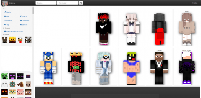 หน้าสกิน minecraft ของ Nova Skin