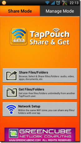 Торкніться Wi-Fi File Sharing Android 5