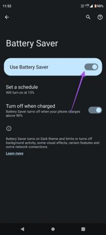 dezactivați economisirea bateriei Android 1