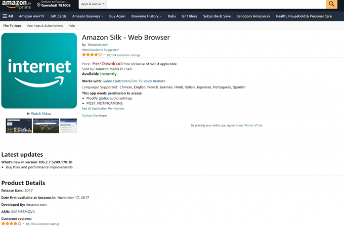 Amazon Silk Browser för TV