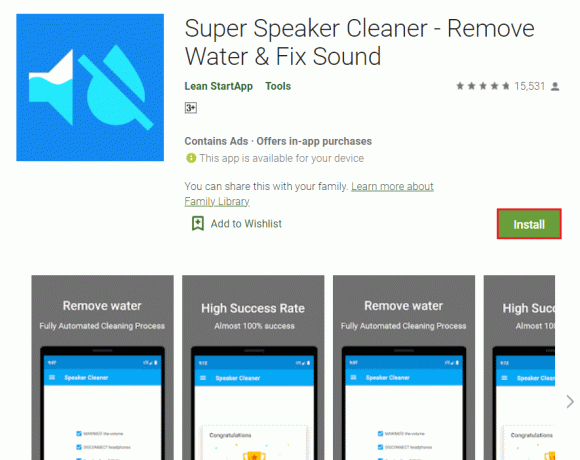 asenna Super Speer Cleaner Android -sovellus. Puhelimen kaiuttimen vesivaurion korjaaminen