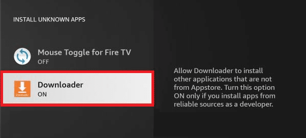 Slå indstillingerne TIL for Downloader, som vist. Sådan installeres Kodi på Smart TV