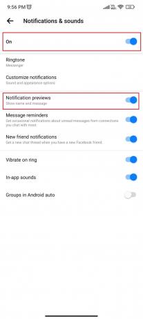 Toque no botão para ativar as configurações de notificação necessárias | Notificações do Facebook Messenger não funcionam no Android