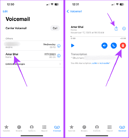 Balss pasta dzēšana iPhone tālrunī 2. metode 1