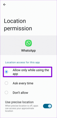WhatsApp Platsinställningar Android