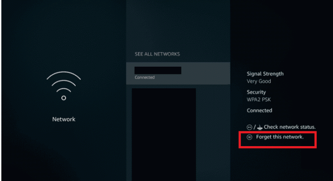 haga clic en olvidar esta red amazon fire tv