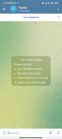 Öffnen Sie die Gruppe, die Sie löschen möchten, in der Telegram-App 