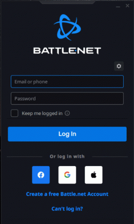 Anmeldefenster der Battle.net-App. Beheben Sie den Call of Duty Modern Warfare-Disc-Lesefehler 3.1