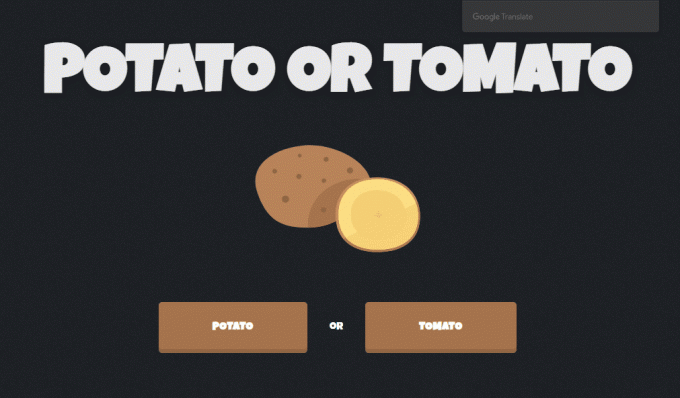 bulvė ar pomidoras