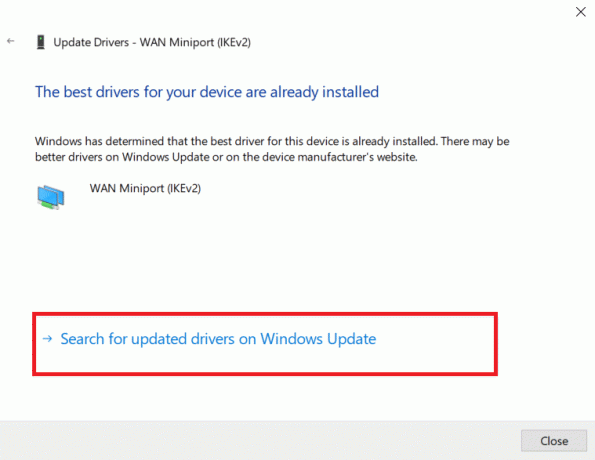 Seleccione Buscar controladores actualizados en Windows Update para buscar actualizaciones manualmente. Arreglar No se encontraron redes WiFi Windows 10