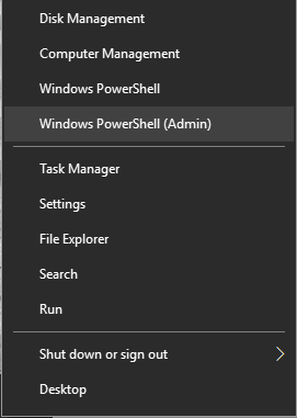 Öffnen Sie die erweiterte Windows PowerShell im Win + X-Menü