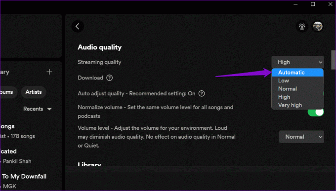 A streamelés minőségének módosítása a Spotify for Desktop alkalmazásban