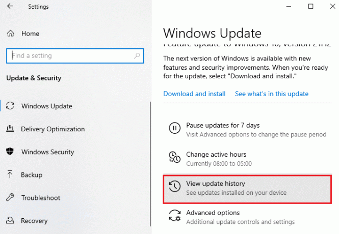 الآن ، انقر فوق خيار عرض محفوظات التحديث. إصلاح خطأ Windows 10 0xc004f075