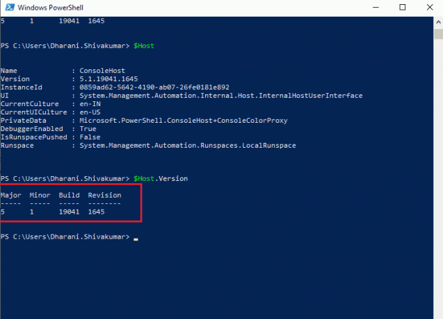 ใช้โฮสต์ คำสั่งเวอร์ชัน วิธีตรวจสอบเวอร์ชันของ PowerShell ใน Windows 10