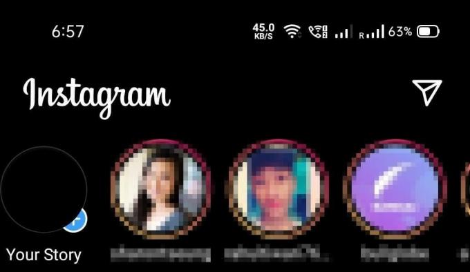 Instagram'ı açın ve profil resminize dokunun | Instagram Müzik Çalışmamasını Düzeltme 2021