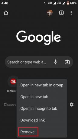 AndroidのGoogle Chromeホームページにウェブサイトのショートカットを追加する方法