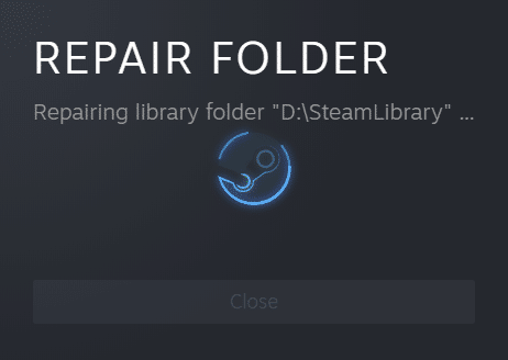 Reparation av biblioteksmapp pågår. Fixa Steam Content File Locked