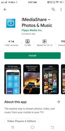 Androidinizde Play Store'u başlatın ve iMediaShare - Fotoğraflar ve Müzik uygulamasını yükleyin.