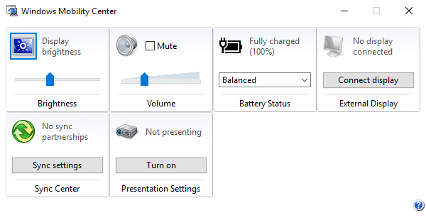 Стартирайте Windows Mobility Center, като щракнете с десния бутон върху бутона " Старт".
