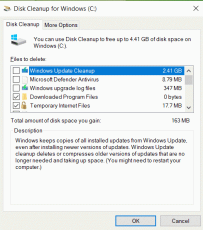 marque las casillas en la ventana Liberador de espacio en disco. Simplemente, haga clic en Aceptar. Cómo eliminar archivos de configuración de Win en Windows 10