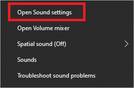 Abra as configurações de som.
